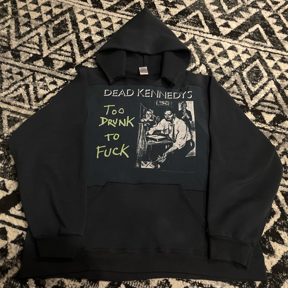 CUSTOM original dead kennedy print shirt altered to a russel athletic black
